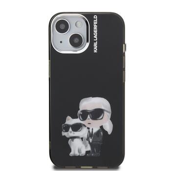 Karl Lagerfeld IML Aquarelle Karl and Choupette Защитный чехол для iPhone 15 / чёрный (KLHCP15SHMKCAQK)