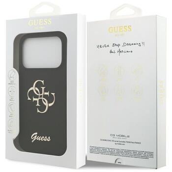 Guess Silicone Big 4G Script case Защитный чехол для iPhone 17 Pro / чёрный (GUHCP17LSC4GSMK)