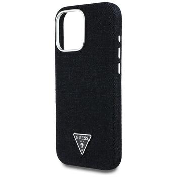 Case Guess Denim Triangle Logo MagSafe Защитный чехол для iPhone 16 Pro Max / чёрный (GUHMP16XRJFWTLK)
