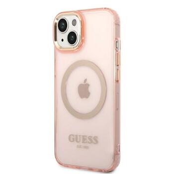Guess GUHMP14MHTCMP Hardcase Gold Outline Translucent MagS Защитный чехол для iPhone 14 Plus/15 Plus 6.7