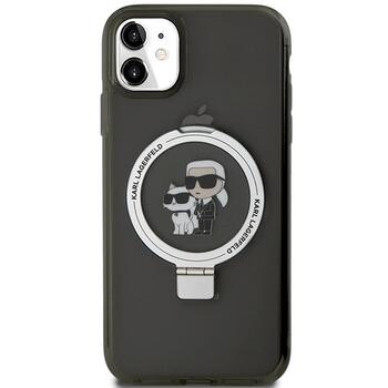 Karl Lagerfeld KLHMN61HMRSKCK Ring Stand Karl&Choupettte Ma Aizsargapvalks priekš iPhone 11/Xr 6.1