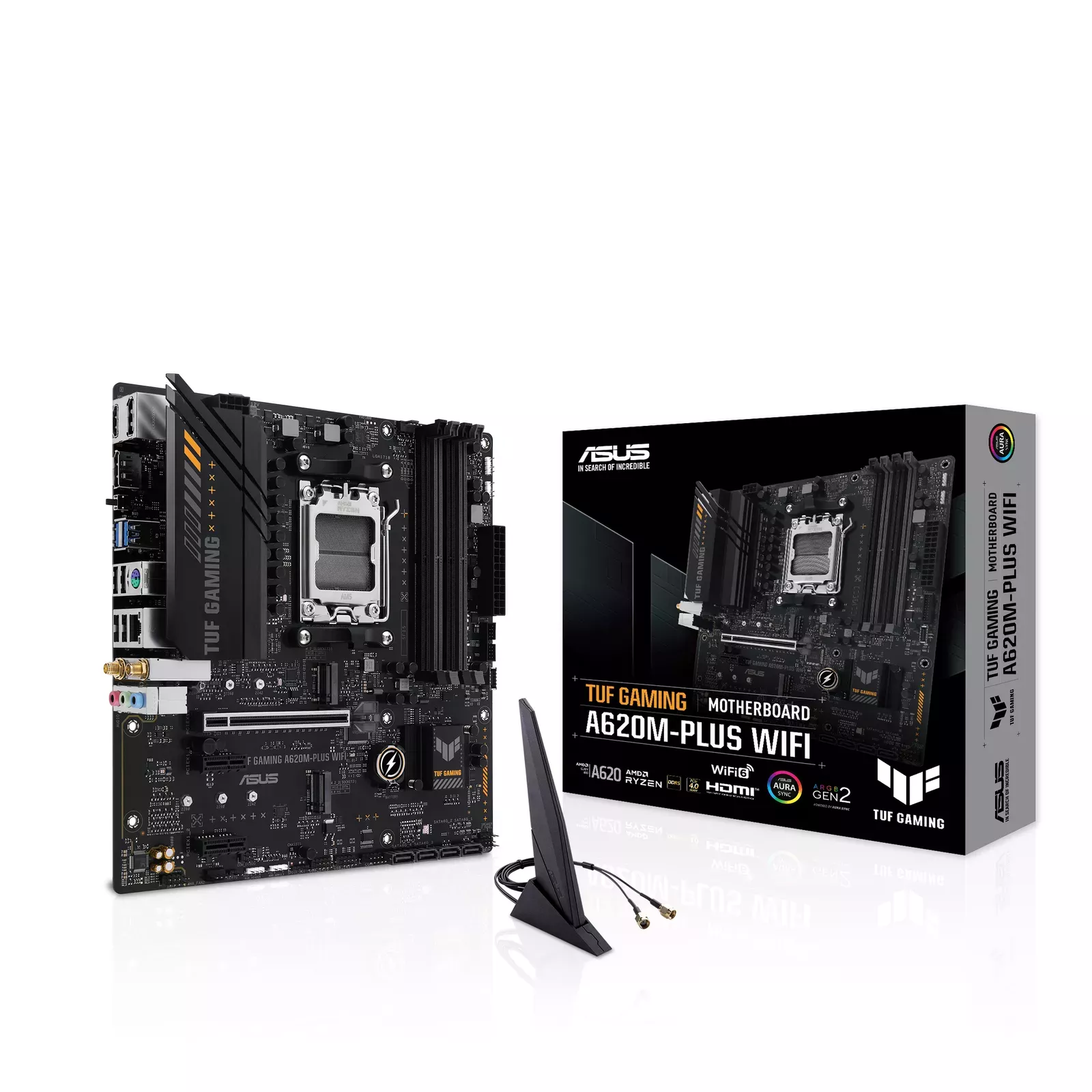Asus TUF Gaming A620M-PLUS WIFI Материнская плата AMD A620 / Socket AM5 / Micro-ATX / Wi-Fi (90MB1F00-M0EAY0)