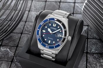 CITIZEN Marine Sporty Мужские часы AW1761-89L / серебристо-синий (AW1761-89L)