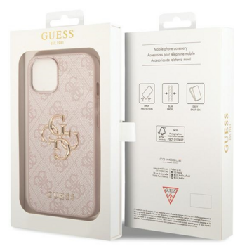 Guess PU Leather 4G Metal Logo Case Защитный Чехол для Apple iPhone 15 (GUHCP15S4GMGPI)