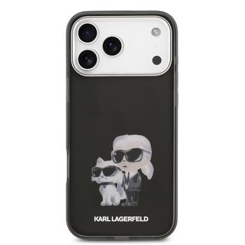 Karl Lagerfeld IML Aquarelle Karl and Choupette Защитный чехол для iPhone 17 Pro Max / чёрный (KLHMP17XHMKCAQOK)