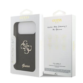 Guess PU Fixed Glitter 4G Metal Logo Case Чехол для Apple iPhone 17 Pro Max (GUHCP17XHG4SGK)