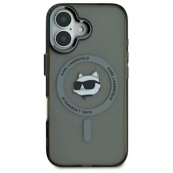 Karl Lagerfeld KLHMP16SHLSCHK Hardcase IML Metal Choupette Head MagSafe Aizsargapvalks priekš iPhone 16 6.1