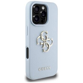 Case Guess Grained Big 4G Logo Small Classic Logo Защитный чехол для iPhone 16 Pro / синий (GUHCP16LPGT4MBB)