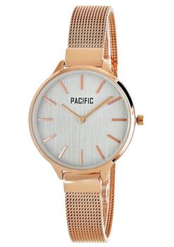 Pacific X6094-6 Sieviešu Pulkstenis Rose Gold Mesh Bracelet Grey Dial (X6094-6)