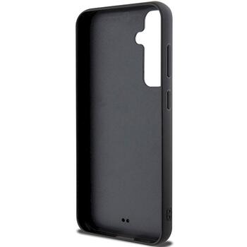 Guess GUHCS23FEPSQSQSK Quilted Metal Logo Aizsargapvalks priekš Samsung Galaxy S23 FE / melns (GUHCS23FEPSQSQSK)