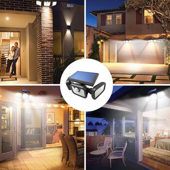 Forever Light SUNARI Saules Lampa LED / FLS-03 74*SMD PIR / 8W / 600lm / 6000K / 2400mAh / Li-Ion (RTV100324)