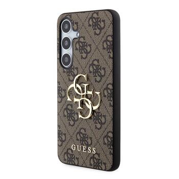 Guess PU 4G Metal Logo Case Защитный чехол для Samsung Galaxy S24 / коричневый (GUHCS24S4GMGBR)