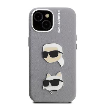 Karl Lagerfeld Grained PU K&CH Heads Case Чехол для Apple iPhone 15 (KLHCP15SPSFDHPG)