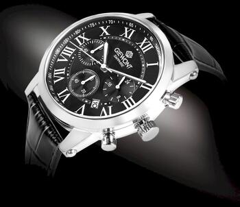 Giewont Chronograph Sapphire Vīriešu pulkstenis GW6260-A2 / sudraba melns (GW6260-A2)