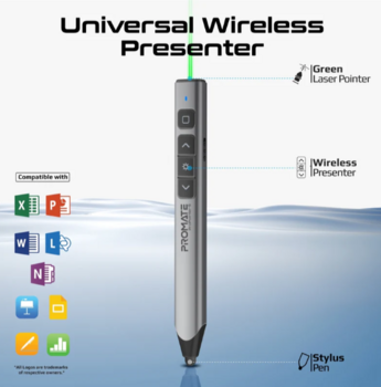 Promate ProPointer-S Универсальный интуитивный беспроводной презентатор со стилусом (PROPOINTER-S)