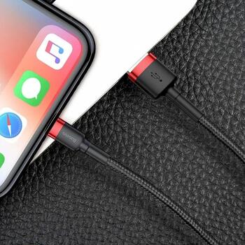 Baseus Cafule USB Lightning Кабель для зарядки 2.4A 1m / красный/чёрный (CALKLF-B19)