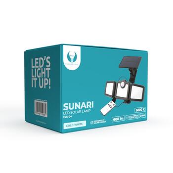 Forever Light SUNARI Saules Lampa LED PIR / 10W / 800lm / 6000K / 2400mAh (RTV100325)