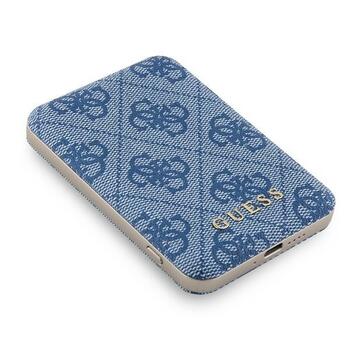 Guess Induction Powerbank 15WGUPB5FP4EMGB Зарядная батарея 5000mAh / синий 4G Leather Metal Logo MagSafe (GUPB5FP4EMGB)