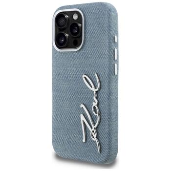 Karl Lagerfeld FW Jeans Signature Logo Защитный чехол для iPhone 16 Pro / синий (KLHCP16LPJFMSVB)