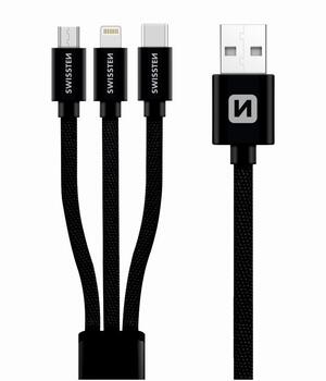Swissten Textile Universal 3in1 USB-C / Lightning Data MFI / MircoUSB-кабель / 1.2м (72501101)