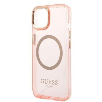 Guess GUHMP14MHTCMP Hardcase Gold Outline Translucent MagS Защитный чехол для iPhone 14 Plus/15 Plus 6.7