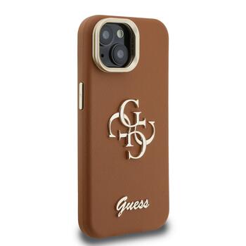 Guess PU Grained 4G Logo Stand Camera Frame Case Защитный чехол для iPhone 14 / коричневый (GUHCP14SPCS4GSW)