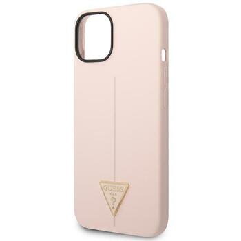Guess GUHCP14MSLTGP Silicone Triangle Hardcase Aizsargapvalks priekš iPhone 14 Plus/15 Plus 6.7