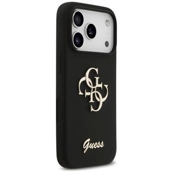 Guess Silicone Big 4G Script case Защитный чехол для iPhone 17 Pro / чёрный (GUHCP17LSC4GSMK)