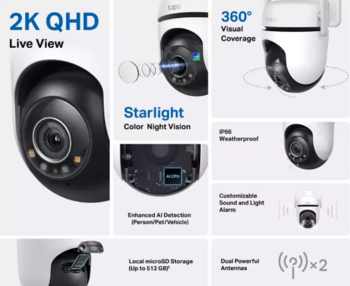 TP-Link Tapo C520WS IP Уличная 360° камера видеонаблюдения 2K QHD (C520WS)
