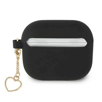 Guess GUA3LSCHSK AirPods 3 cover Защитный чехол для AirPods 3 Silicone Charm Heart Collection / чёрный (GUA3LSCHSK)