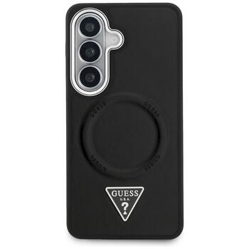 Guess Embossed Ring Triangle Logo MagSafe Защитный чехол для Samsung Galaxy S26 / чёрный (GUHMS26SPSDTSCMK)
