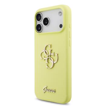 Guess Liquid Silicone 4G Metal Logo Case Защитный чехол для iPhone 17 Pro Max / жёлтый (GUHCP17XSC4GLMY)