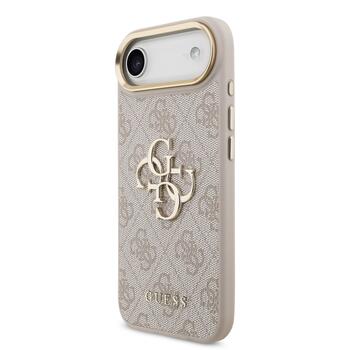 Guess PU Leather 4G Metal Logo Gold Frame Case Защитный чехол для iPhone Air / розовый (GUHCP17M4GMGCPI)