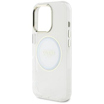 Guess IML Metal Colored Circle Classic Logo MagSafe Защитный чехол для iPhone 16 Pro / белый (GUHMP16LHTDRCEDH)