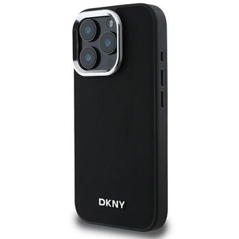 DKNY Plain Silver Logo MagSafe Aizsargapvalks Priekš Apple iPhone 16 Pro Max (DKHMP16XPSCMCLK)