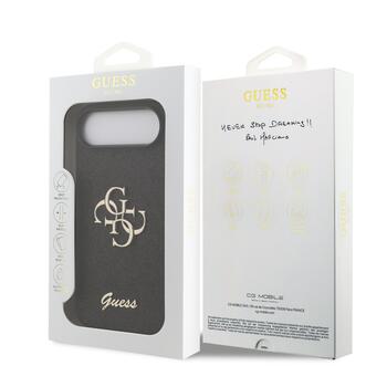 Guess PU Fixed Glitter 4G Metal Logo Case Чехол для Apple iPhone 17 Air (GUHCP17MHG4SGK)