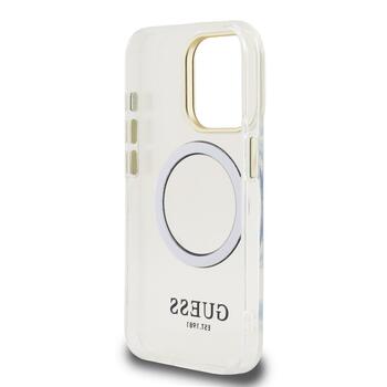 Guess IML Gold Outline Stand Camera Frame MagSafe Case Чехол для Apple iPhone 15 Pro (GUHMP15LHTRMSFD)