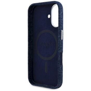 Case Guess Denim Triangle Logo MagSafe Защитный чехол для iPhone 16 / синий (GUHMP16SRJFWTLB)