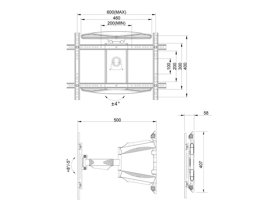 Multibrackets MB-6317 TV sienas grozāmais kronšteins televizoriem līdz 85