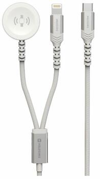 Swissten 2in1 Беспроводное зарядное устройство для Apple Watch и Lightning USB-C 1.2m (22065503)
