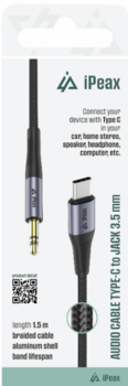 iPeax Адаптер USB-C to 3.5 mm Jack 1.5m (90010139)