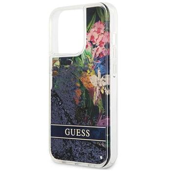Guess GUHCP13LLFLSB Flower Liquid Glitter Hardcase Защитный чехол для iPhone 13 Pro / 13 6,1