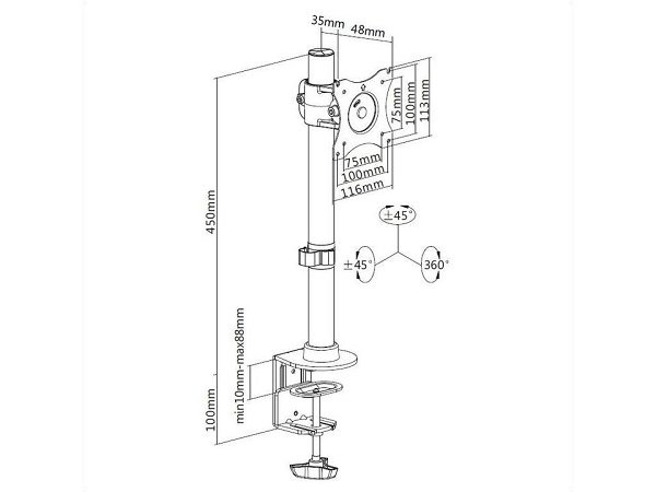 Multibrackets MB-3293 Turētājs pie galda monitoram līdz 27