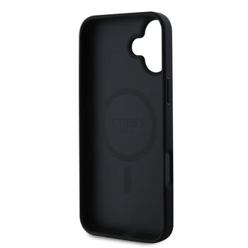 Guess PU Grained Classic Logo MagSafe Case Защитный чехол для iPhone 16 / чёрный (GUHMP16SPGHSMMK)