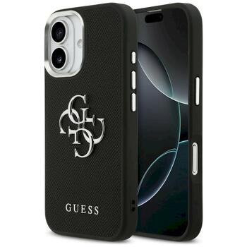 Case Guess Grained Big 4G Classic Logo Aizsargapvalks priekš iPhone 17 / melns (GUHCP17SPG4SMCEK)