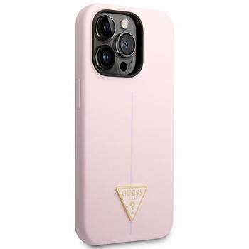 Guess GUHCP14LSLTGU Silicone Triangle Hardcase Aizsargapvalks priekš iPhone 14 Pro 6,1