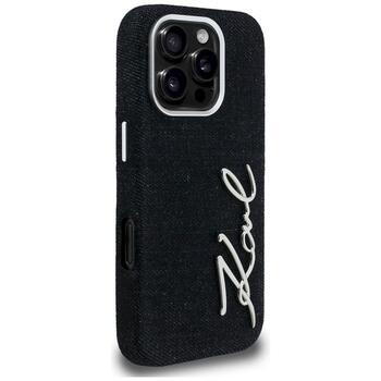 Karl Lagerfeld FW Jeans Signature Logo Защитный чехол для iPhone 16 Pro Max / чёрный (KLHCP16XPJFMSVK)