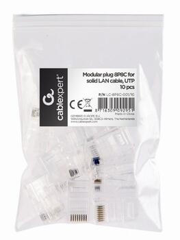 Gembird 8P8C LAN UTP Vadu savienotājs RJ-45 Caurspīdīgs 10gab (LC-8P8C-001/10)