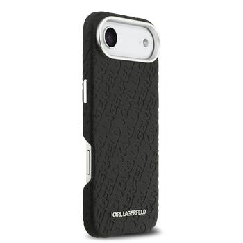 Karl Lagerfeld Grained PU Repeated Logo MagSafe Case Aizsargapvalks priekš iPhone Air / melns (KLHMP17MPGKLFOFK)