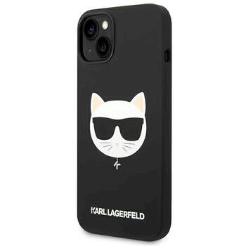 Karl Lagerfeld KLHMP14MSLCHBK Silicone Choupette Aizsargapvalks priekš iPhone 14 Plus / 15 Plus 6.7